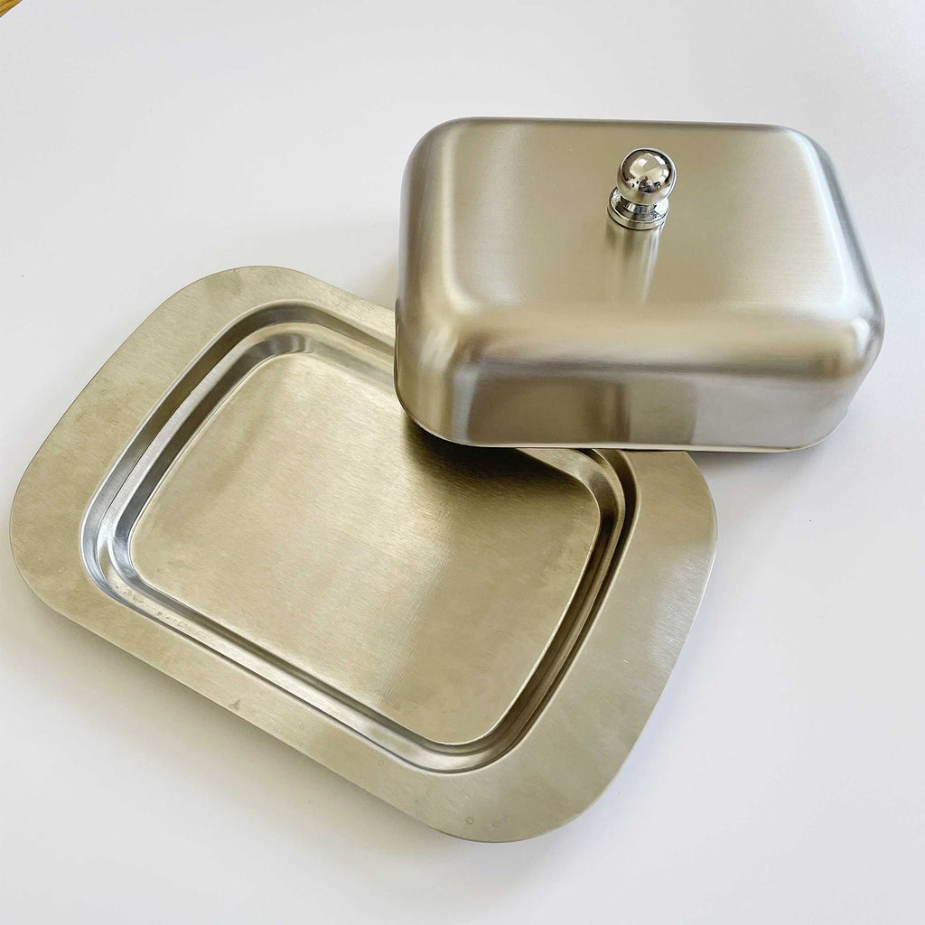 Stainless steel butter dish