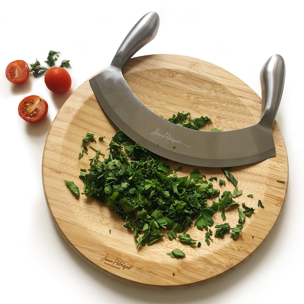 Mezzaluna Herb & Salad Chopper with Board, Stainless Steel - Excalibur by Jean Patrique