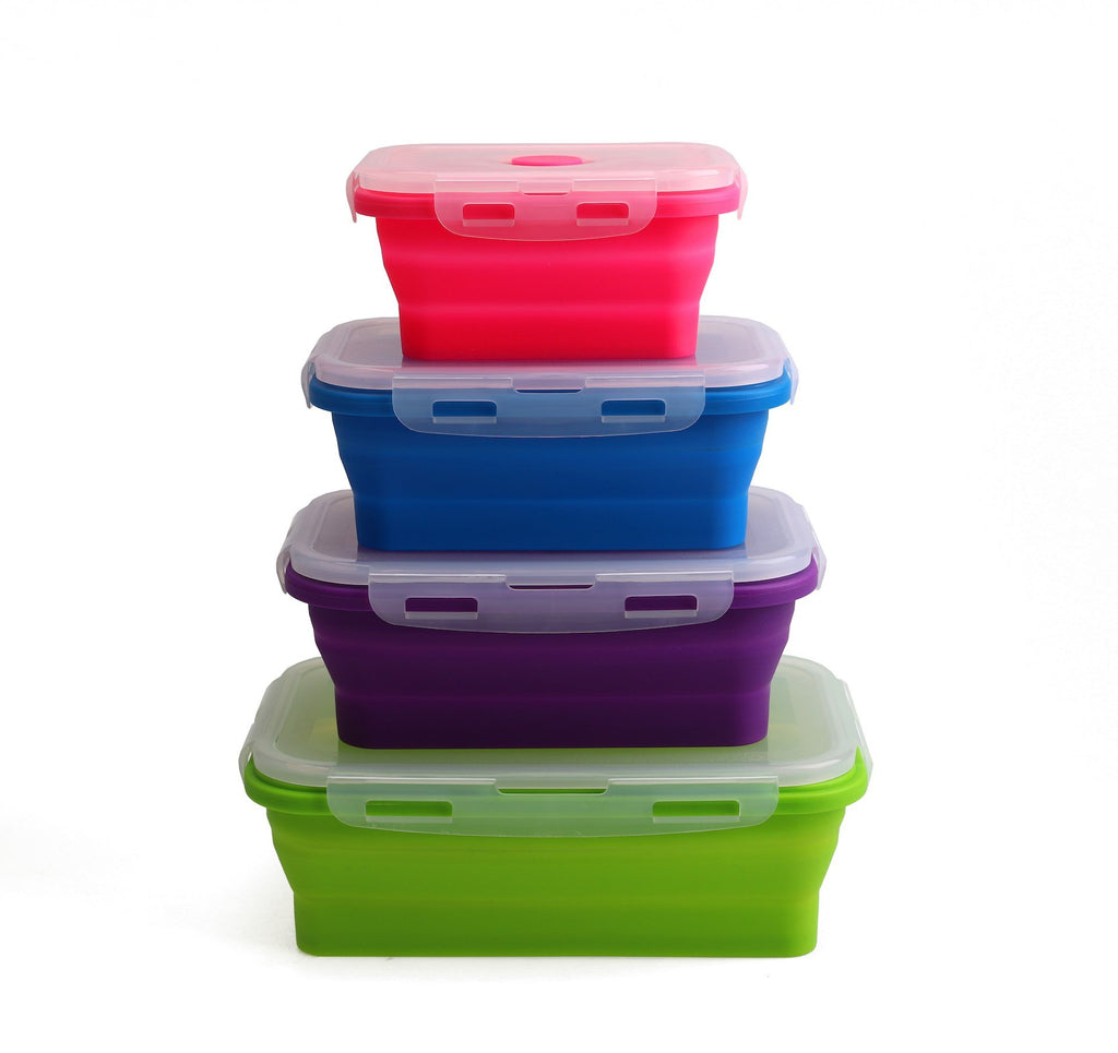 Collapsible Silicone Food Storage Container BENTO Box with lid for