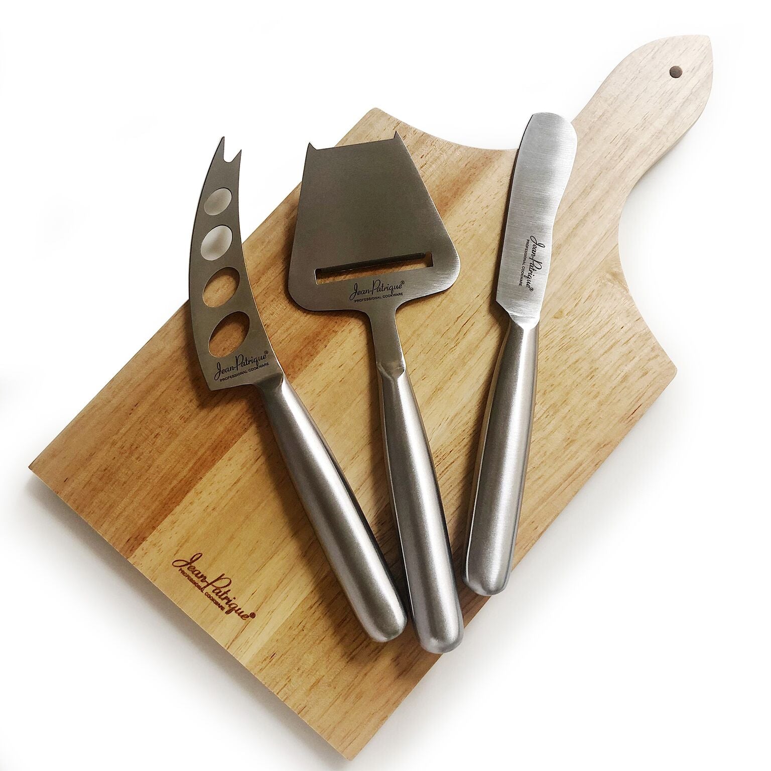 3-Piece Cheese Knife Set with Traditional Cheese Board