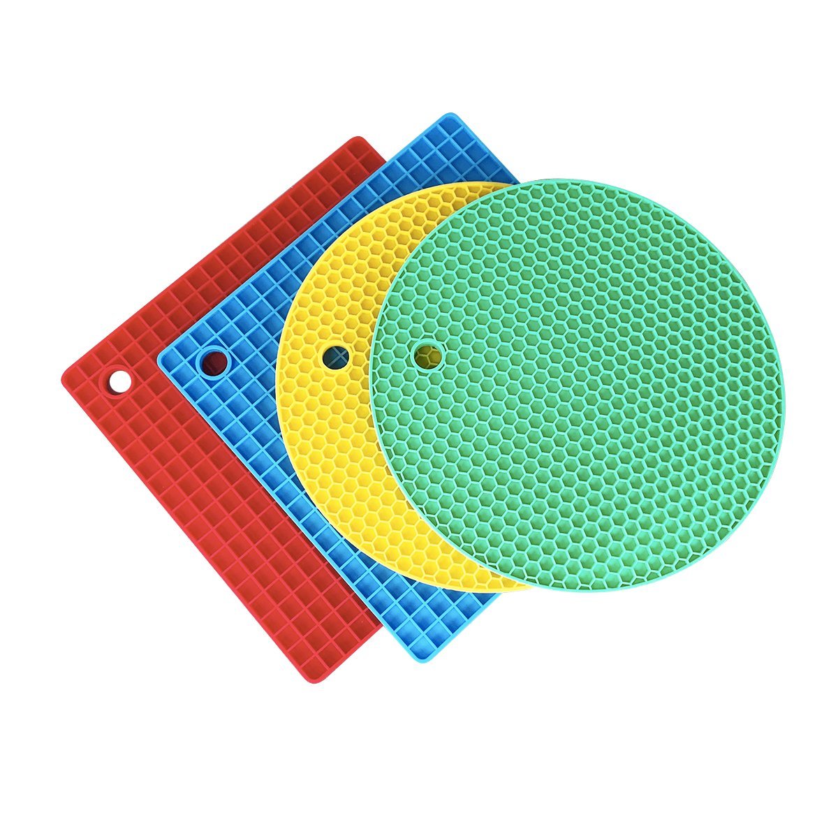 Silicone Heat Resistant Trivet Mats - Set of 4