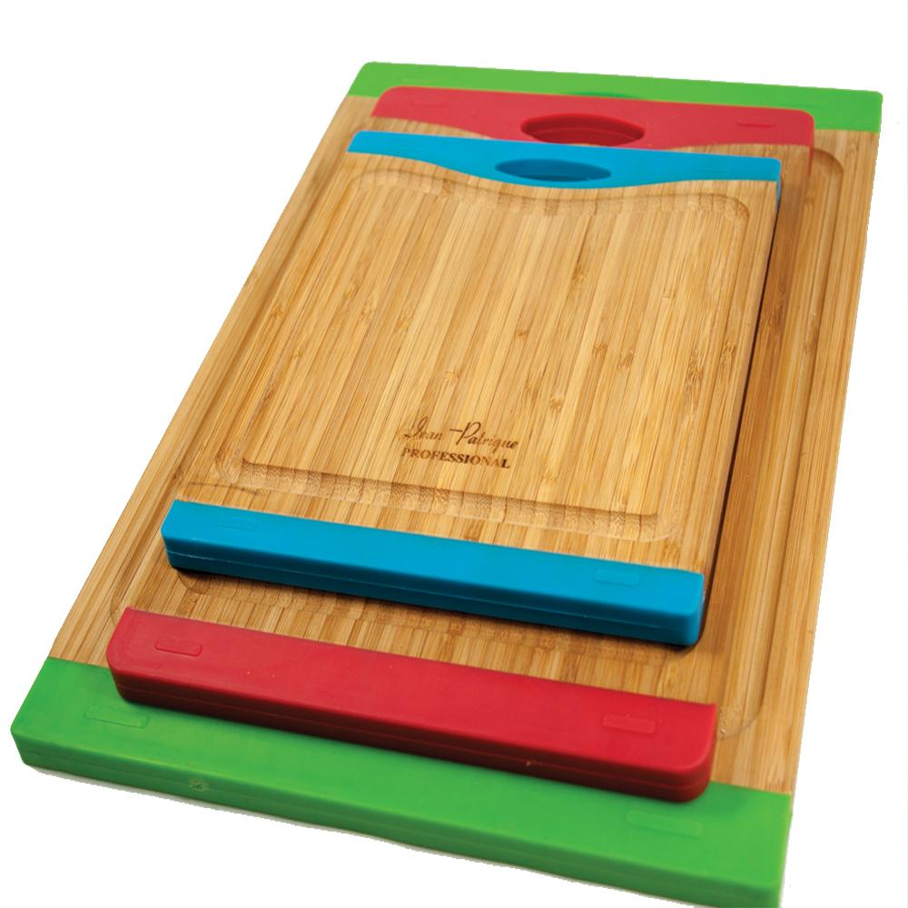 Bamboo Chopping Boards with Silicon Ends - Small (Blue)