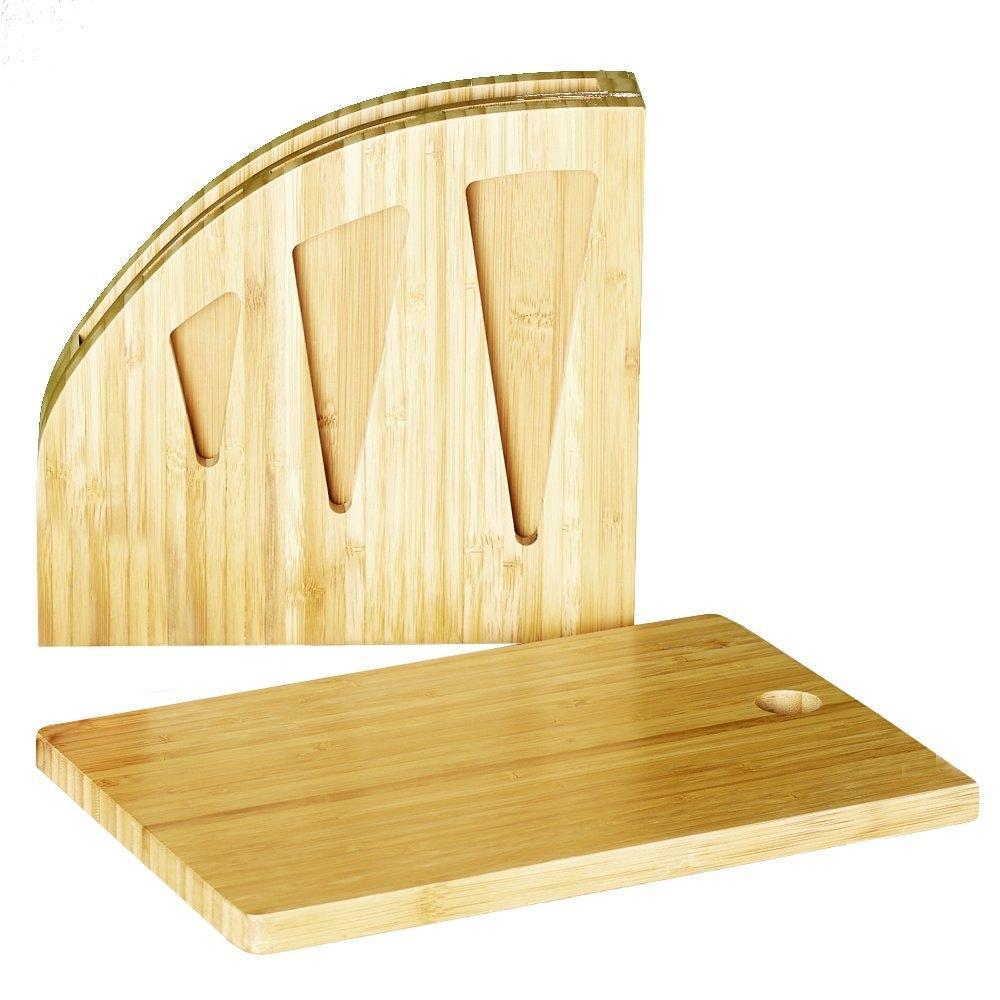 Professional Bamboo Knife Block with Chopping Board for the Oriental 3 Piece Knife Set