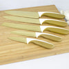 5-Piece Titanium Knife Set - White/Gold Handles