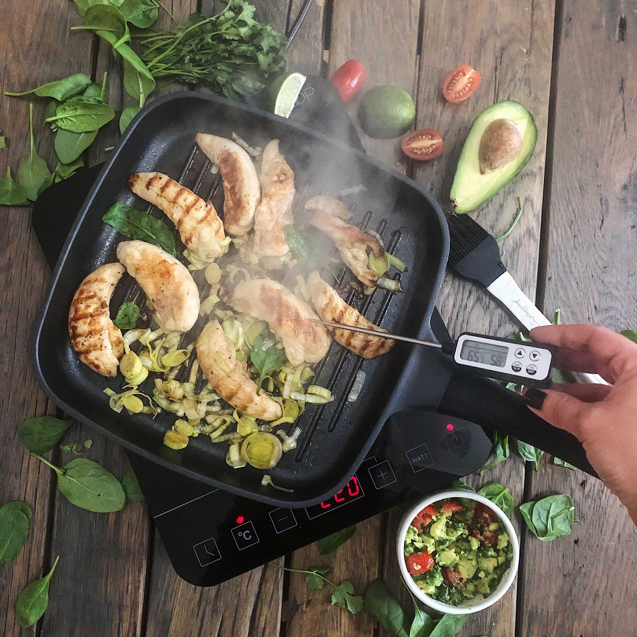  Jean-Patrique The Whatever Pan, Cast Aluminium Griddle Pan with  Glass Lid and The Whatever Pan Cookbook : Home & Kitchen