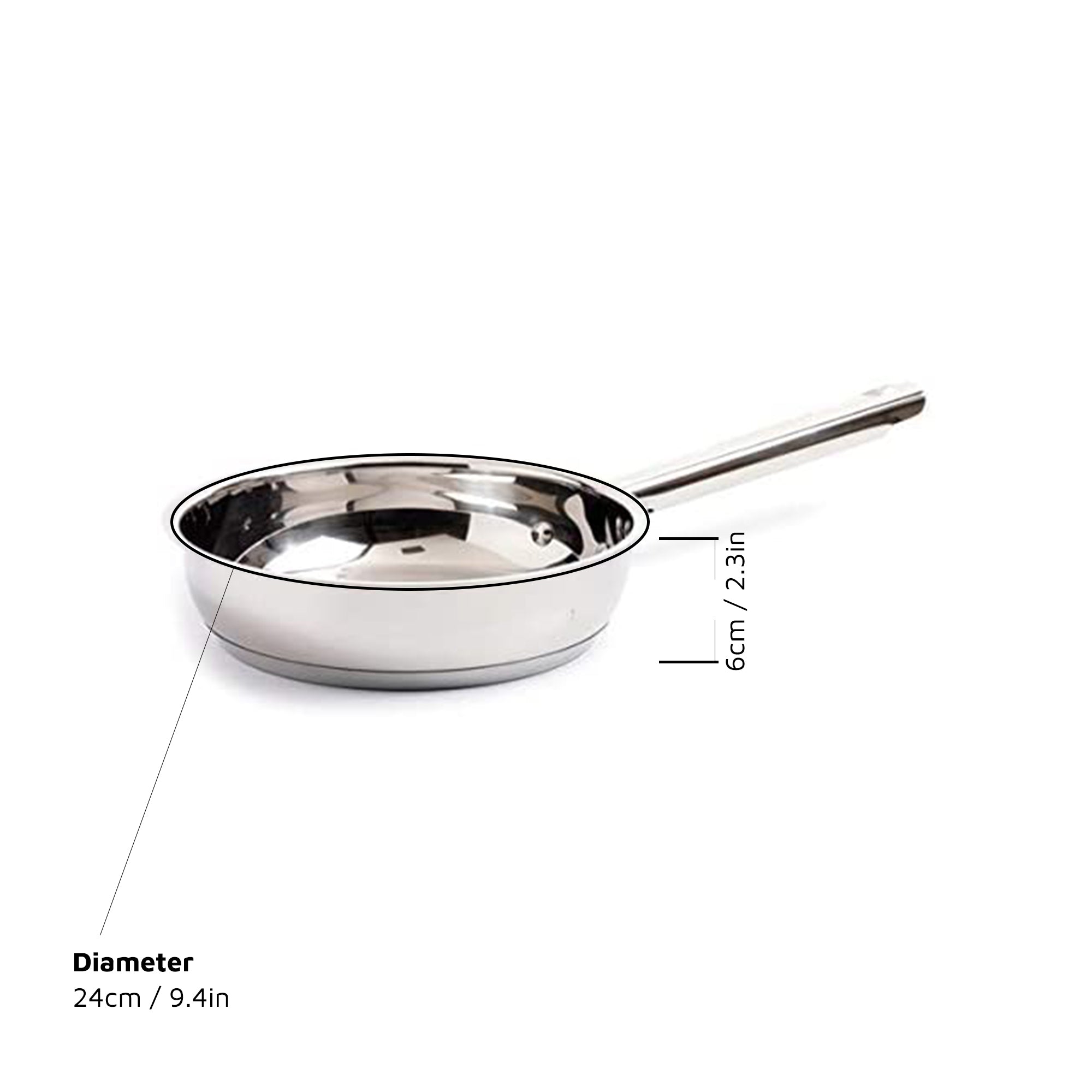 Stainless Steel Frying Pan - 24cm (9 2/5 Inch)
