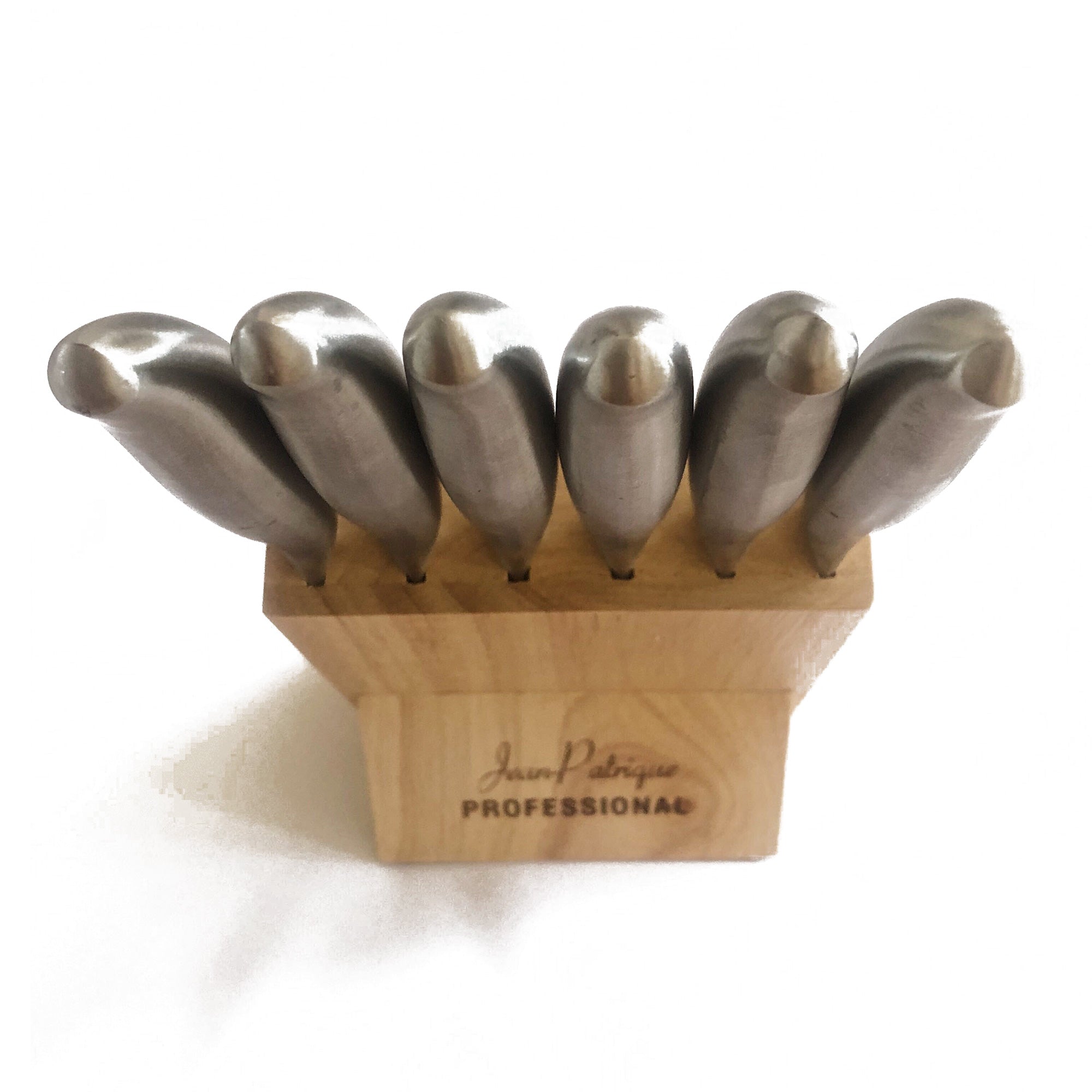 6-Piece Stainless Steel Steak Knife Set with Wooden Block