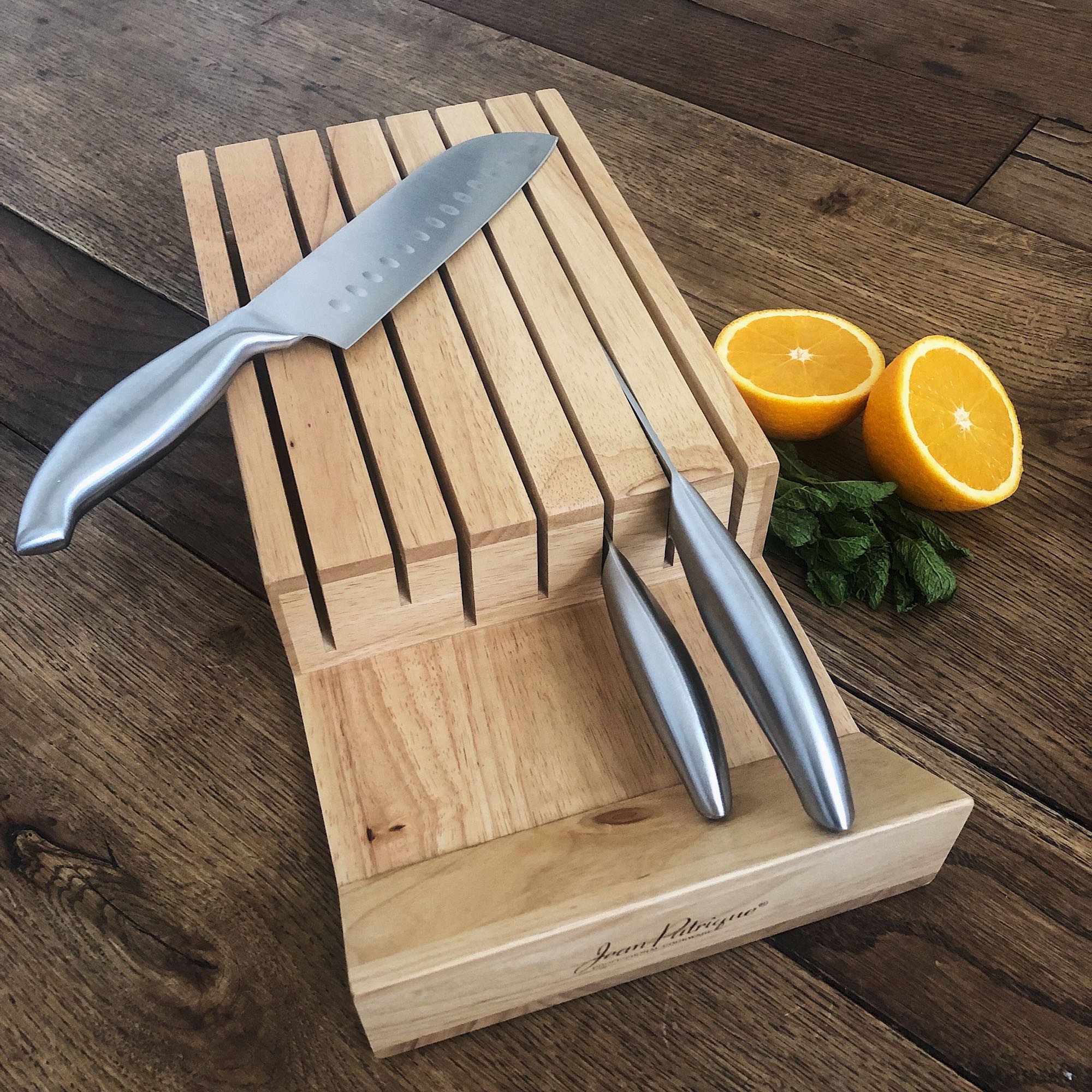 NIUXX In-Drawer Knife Block Set without Knives, Kitchen Black Knife Holder  Organizer, Drawer Steak Knife Block with Detachable Knife Slots, Large