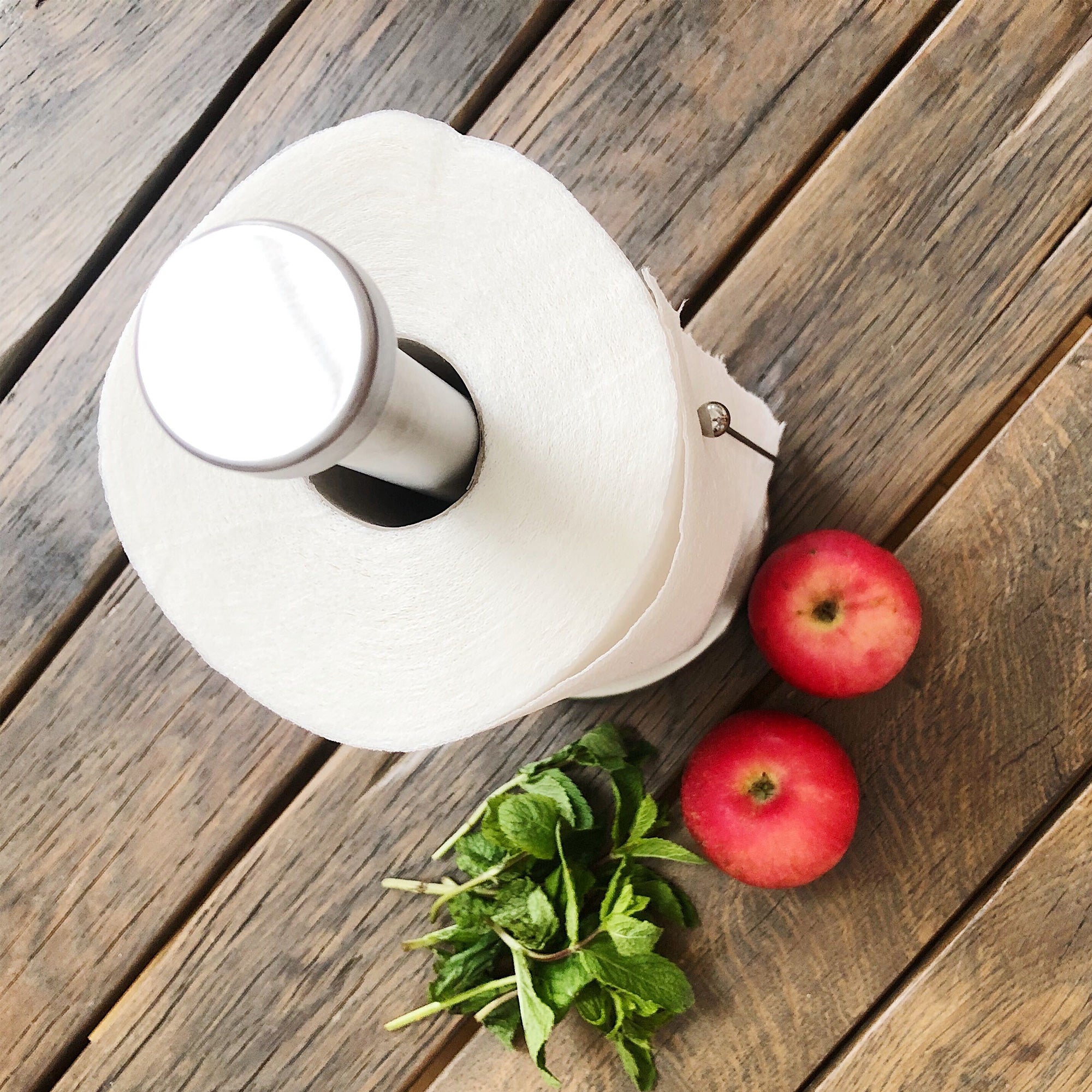 Brushed Steel Spring-Loaded Kitchen Towel Holder