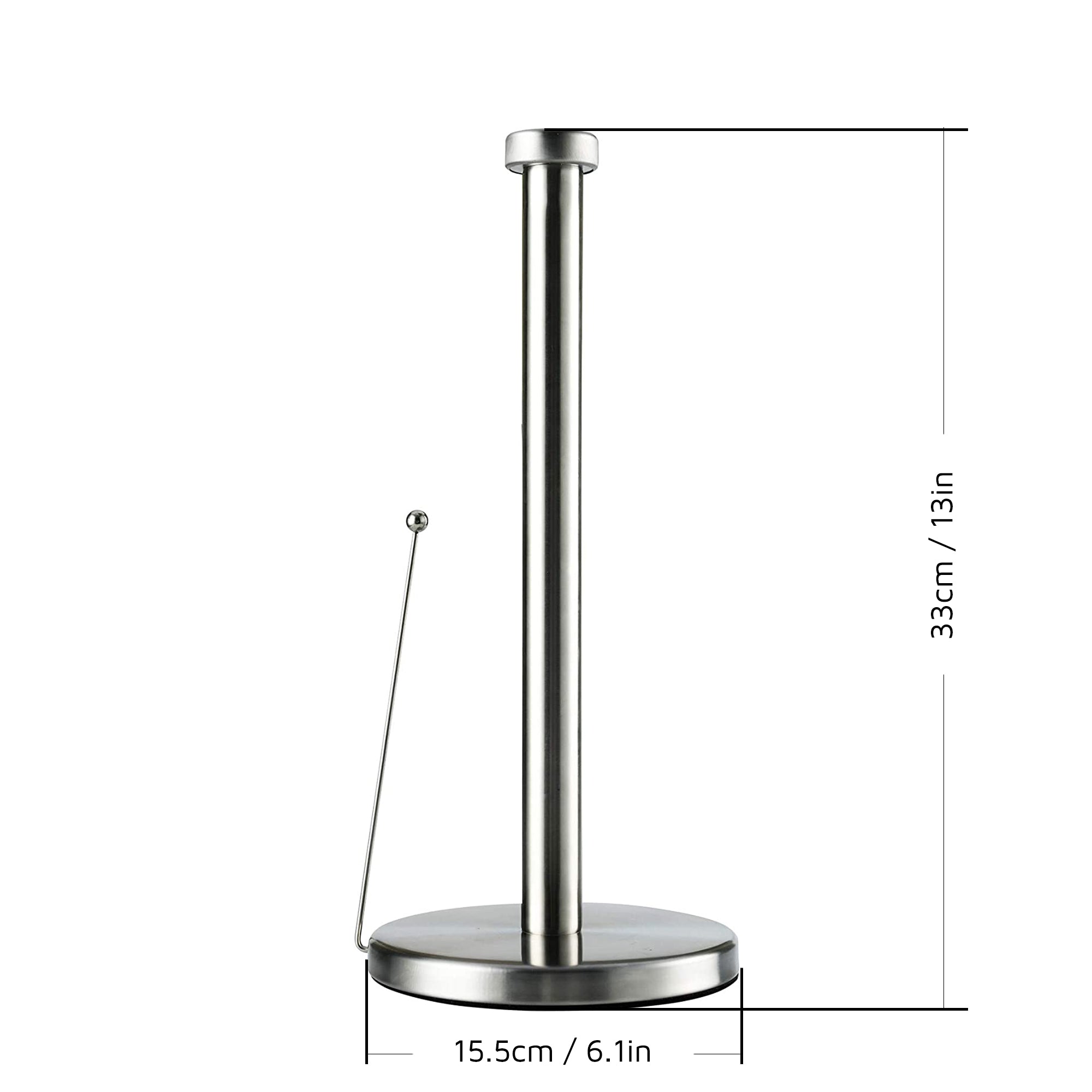 Brushed Steel Spring-Loaded Kitchen Towel Holder