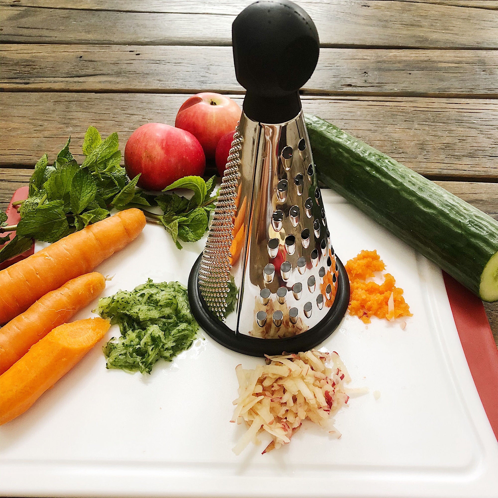 Stainless Steel Cheese Grater - 3 Sided
