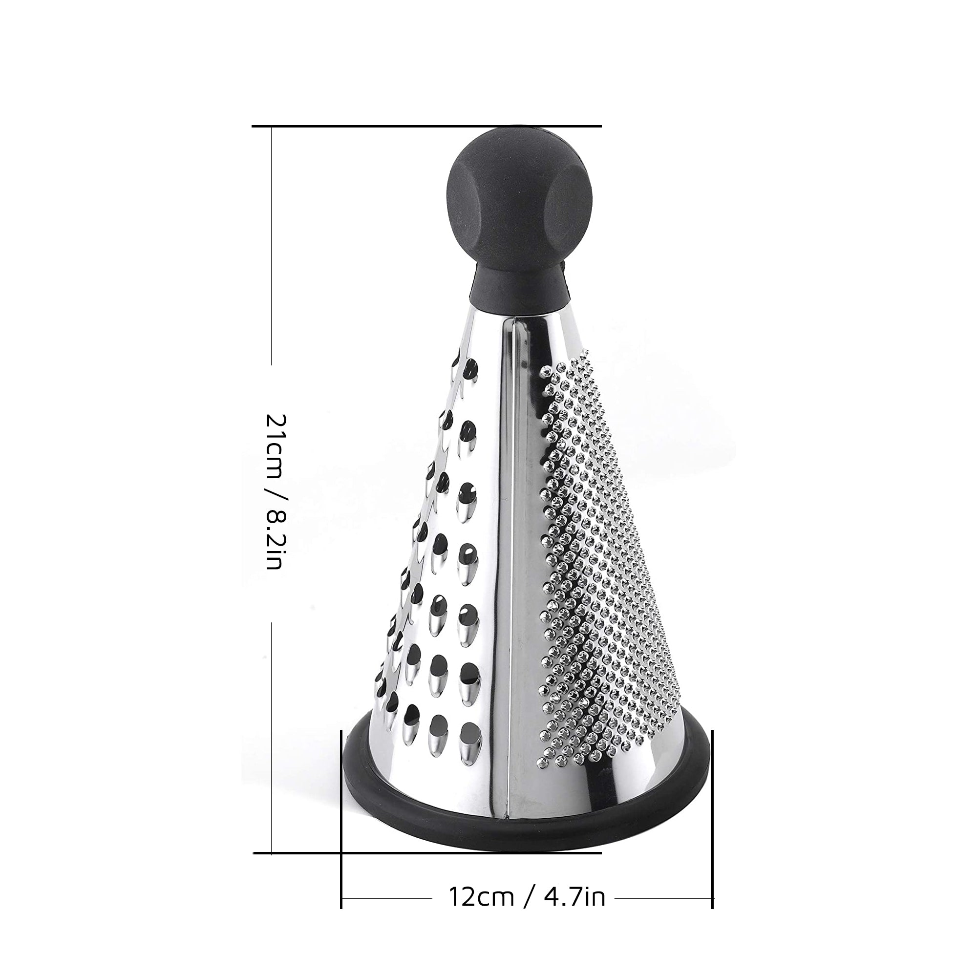 Stainless Steel Cheese Grater - 3 Sided