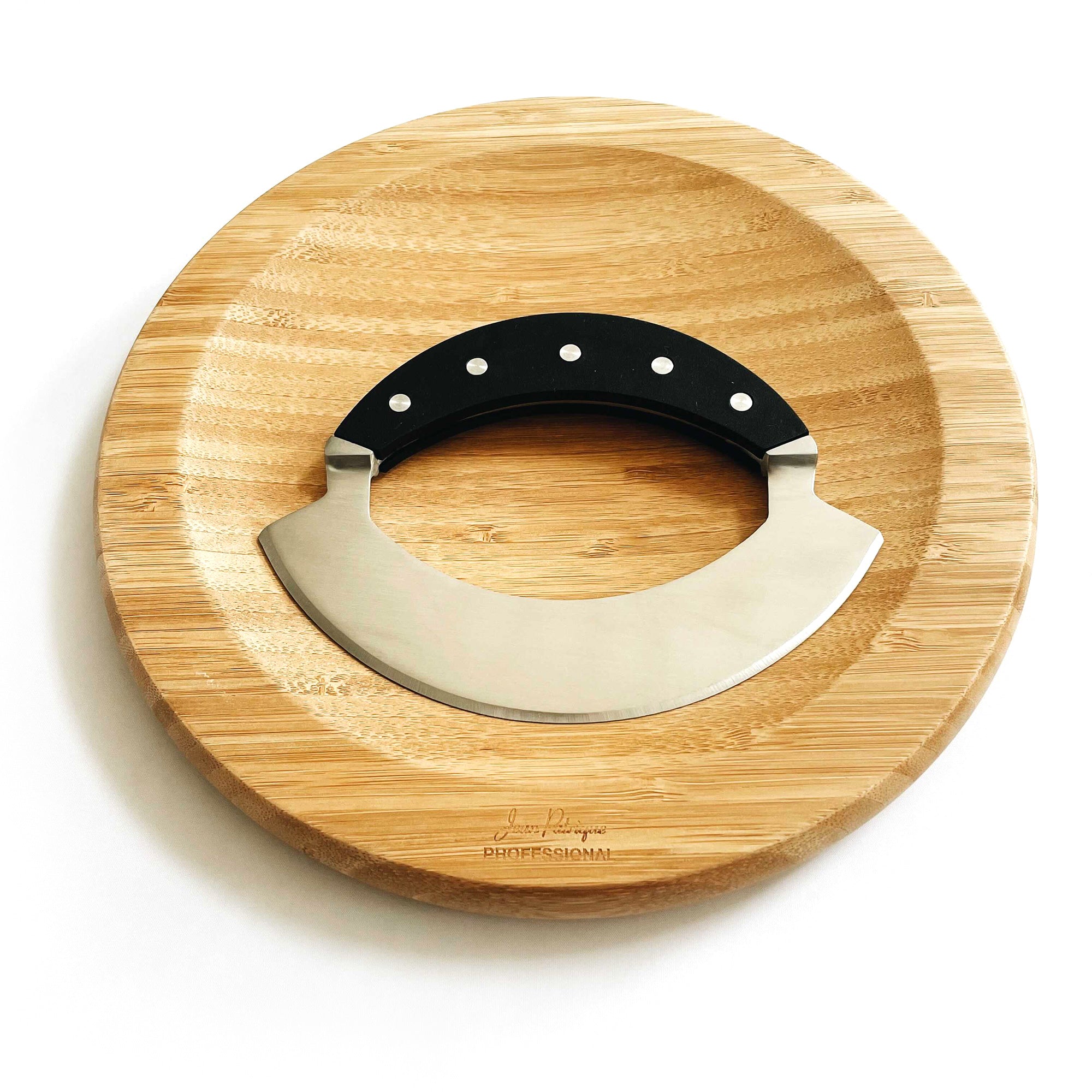 Single Handled Mezzaluna and Bamboo Board