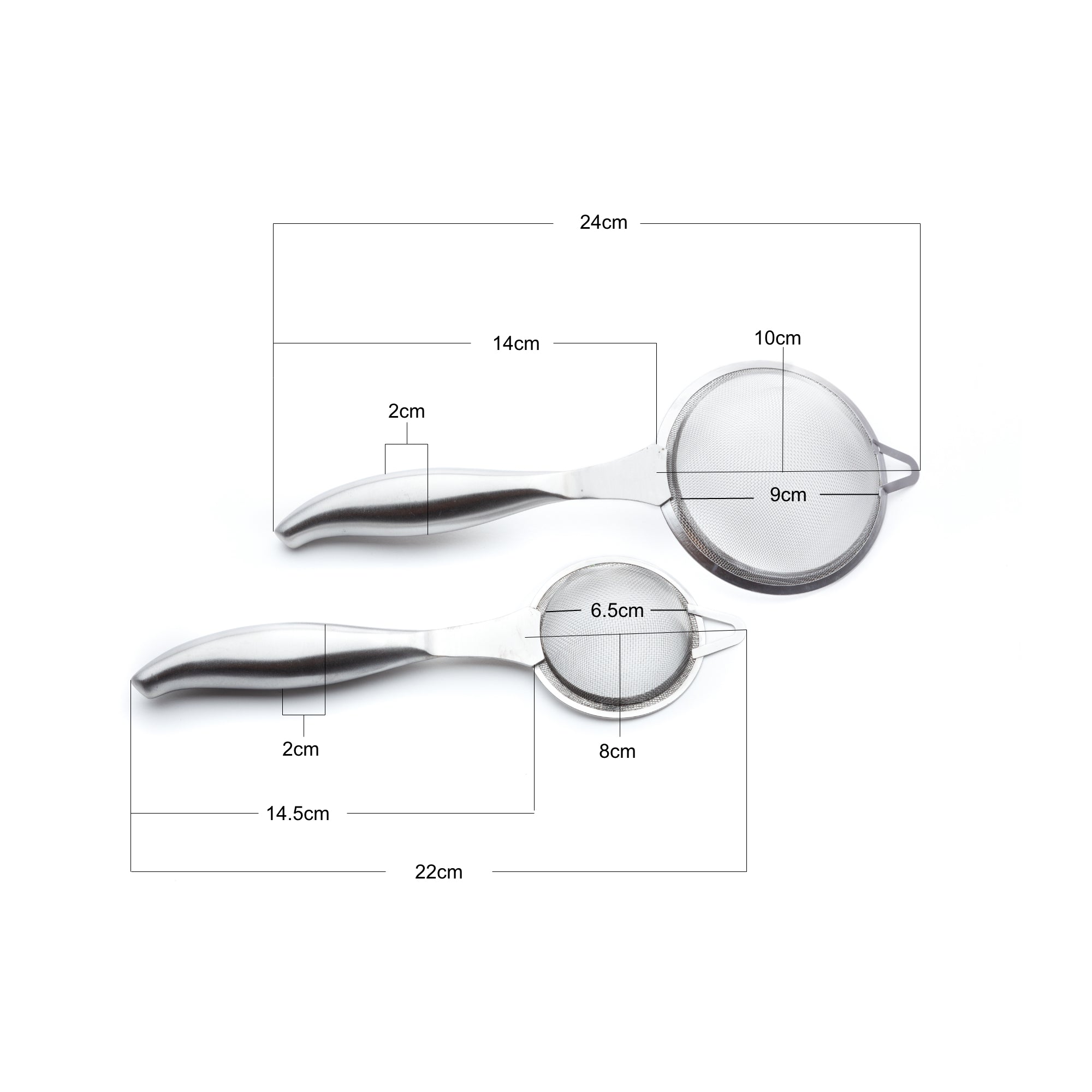Set of 2 Stainless Steel Strainers