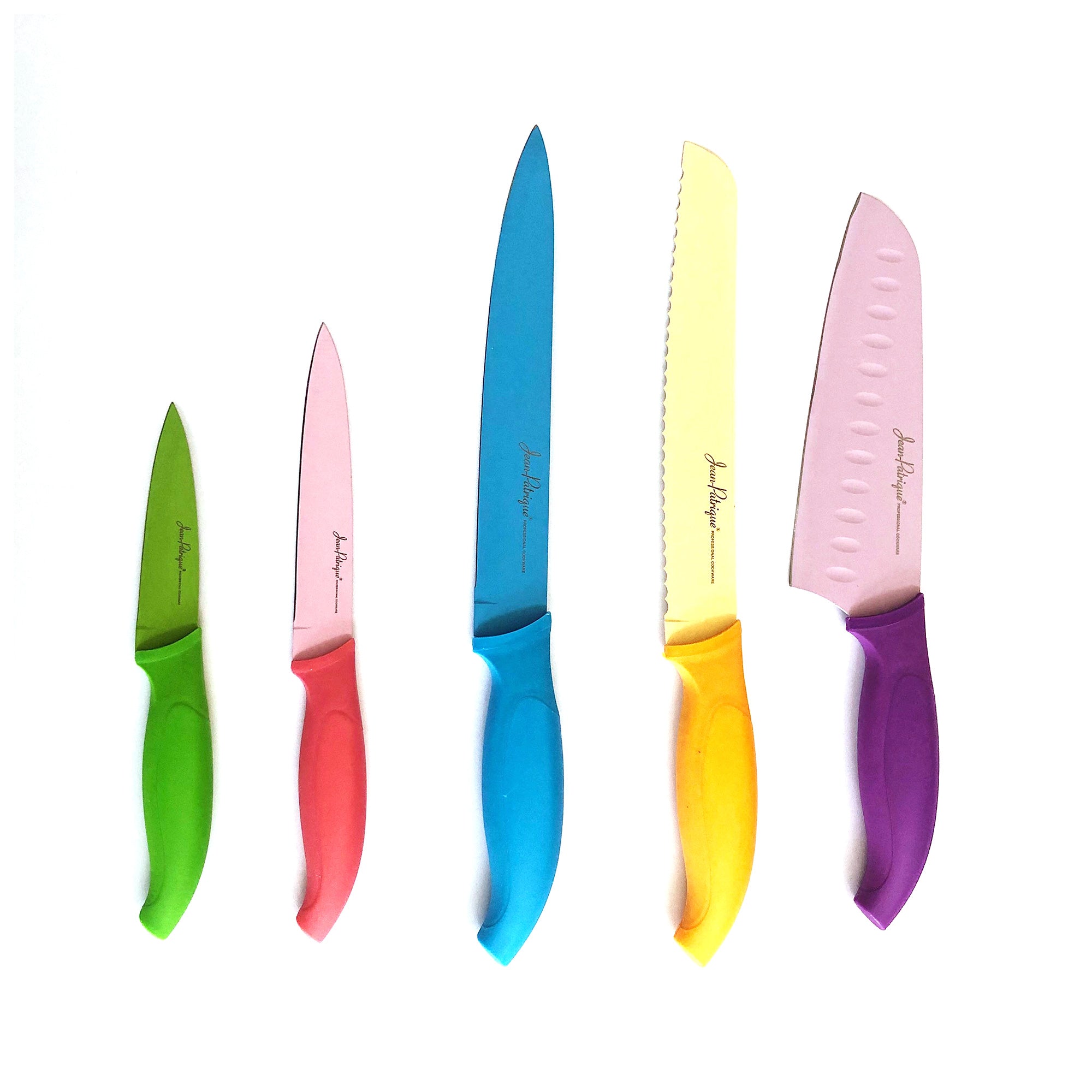 5-Piece Printed Color Kitchen Knife Set with Blade Cover - China
