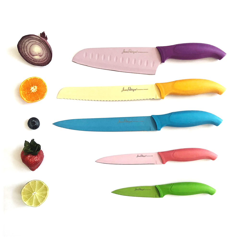 Onyx Collection 5 Kitchen Knife Set with Acrylic Block - Set of 5 – Jean  Patrique Professional Cookware