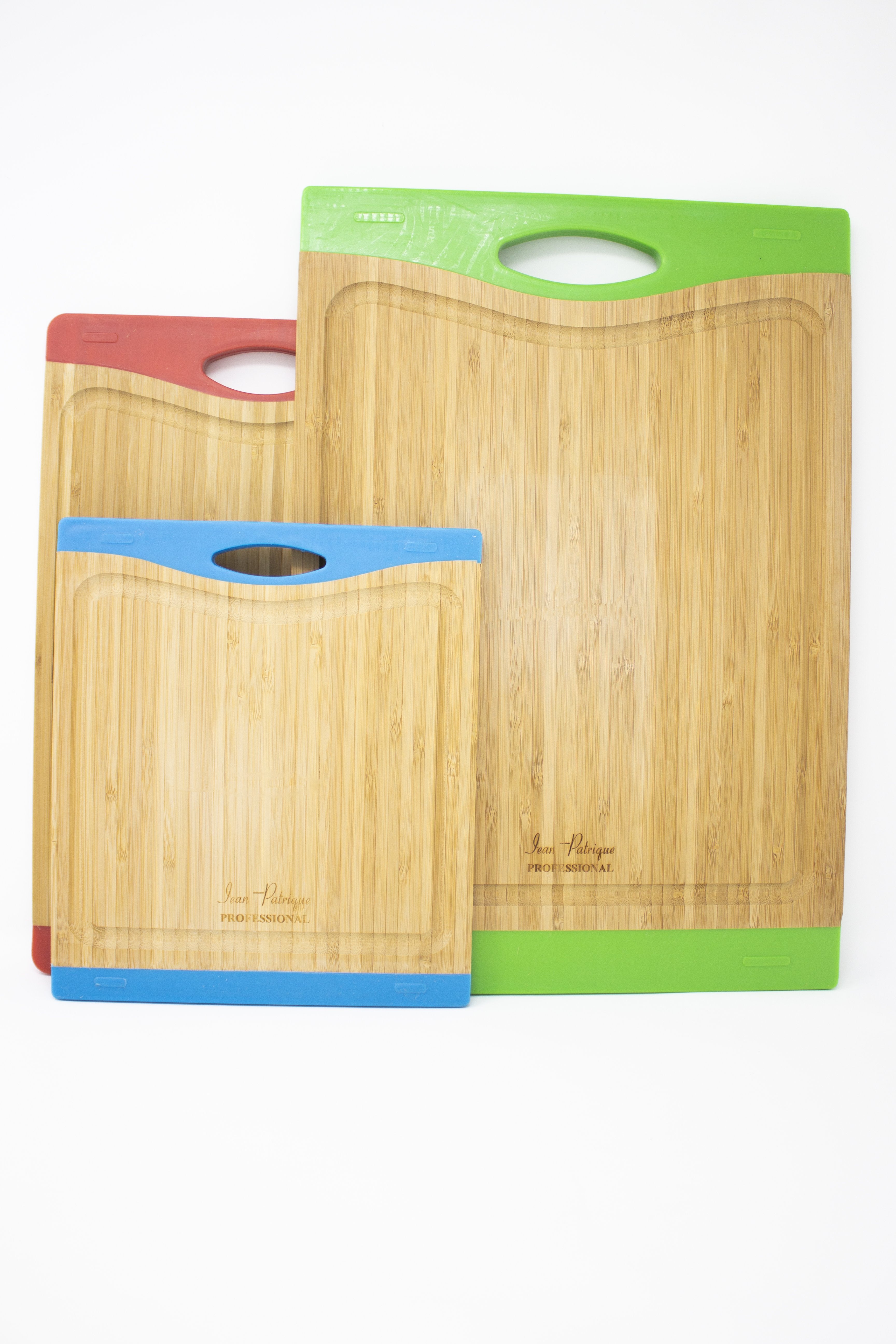 Bamboo Chopping Boards with Silicone Ends - Medium (Red)
