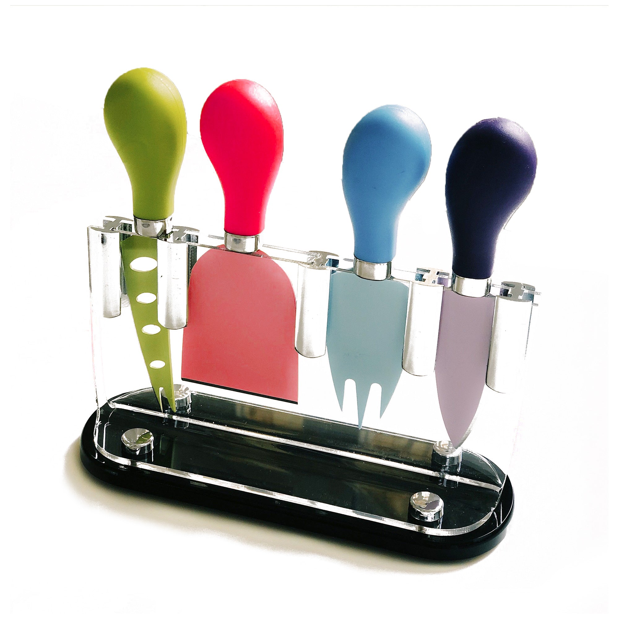 Holiday Time 4 Piece Count Cheese Knife Set in Arctic White, Plastic and  Stainless Steel 