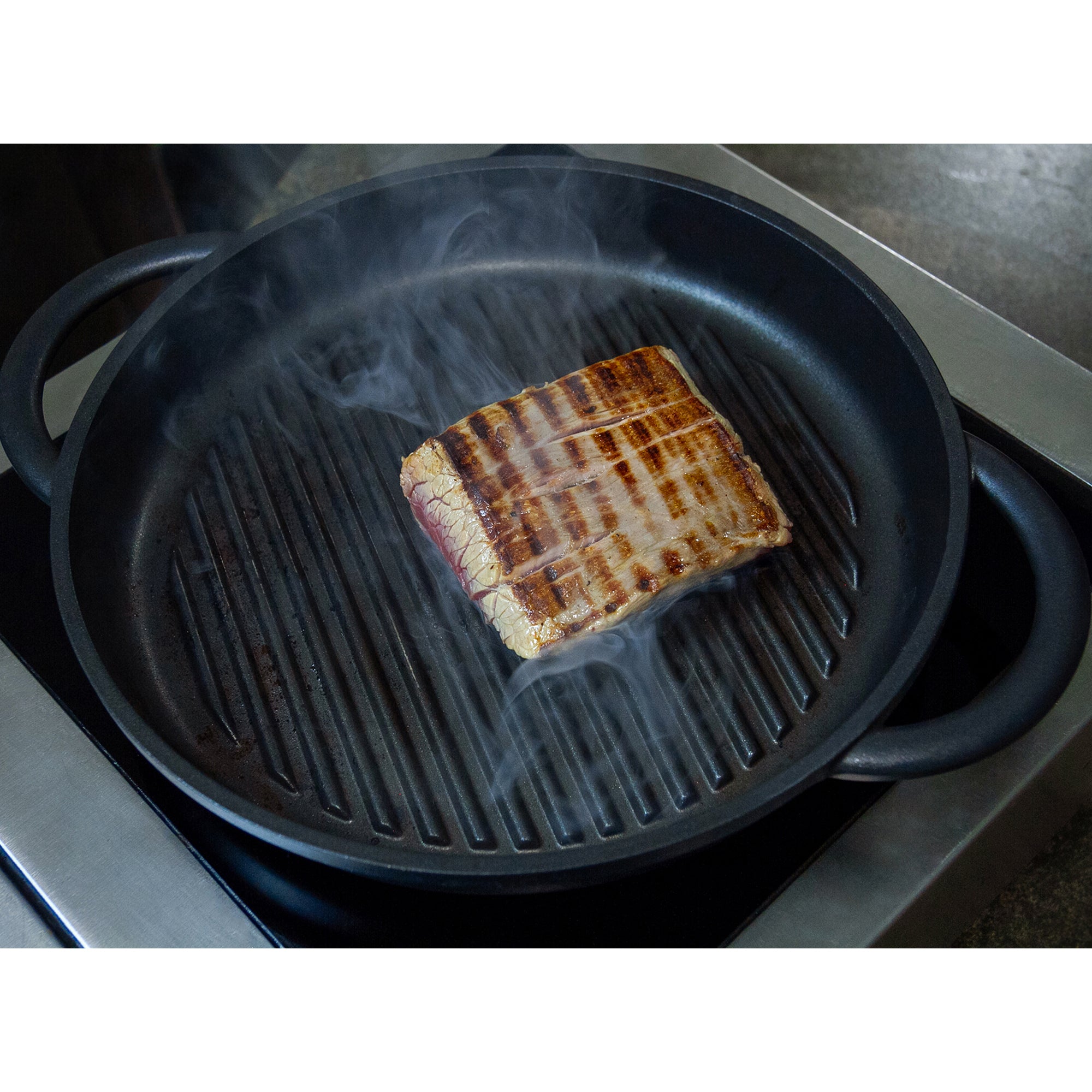 The Whatever Pan - Cast Aluminium Griddle Pan with Glass Lid