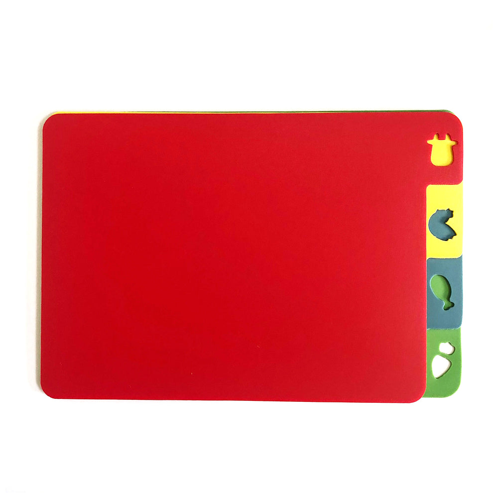 Tablecraft Color-Coded Plastic Flexible Cutting Board Set - 18L x 12W