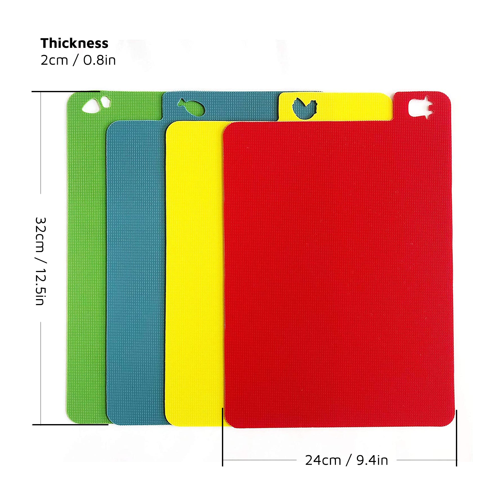 Flexible Plastic Chopping Board Set - Colour Coded
