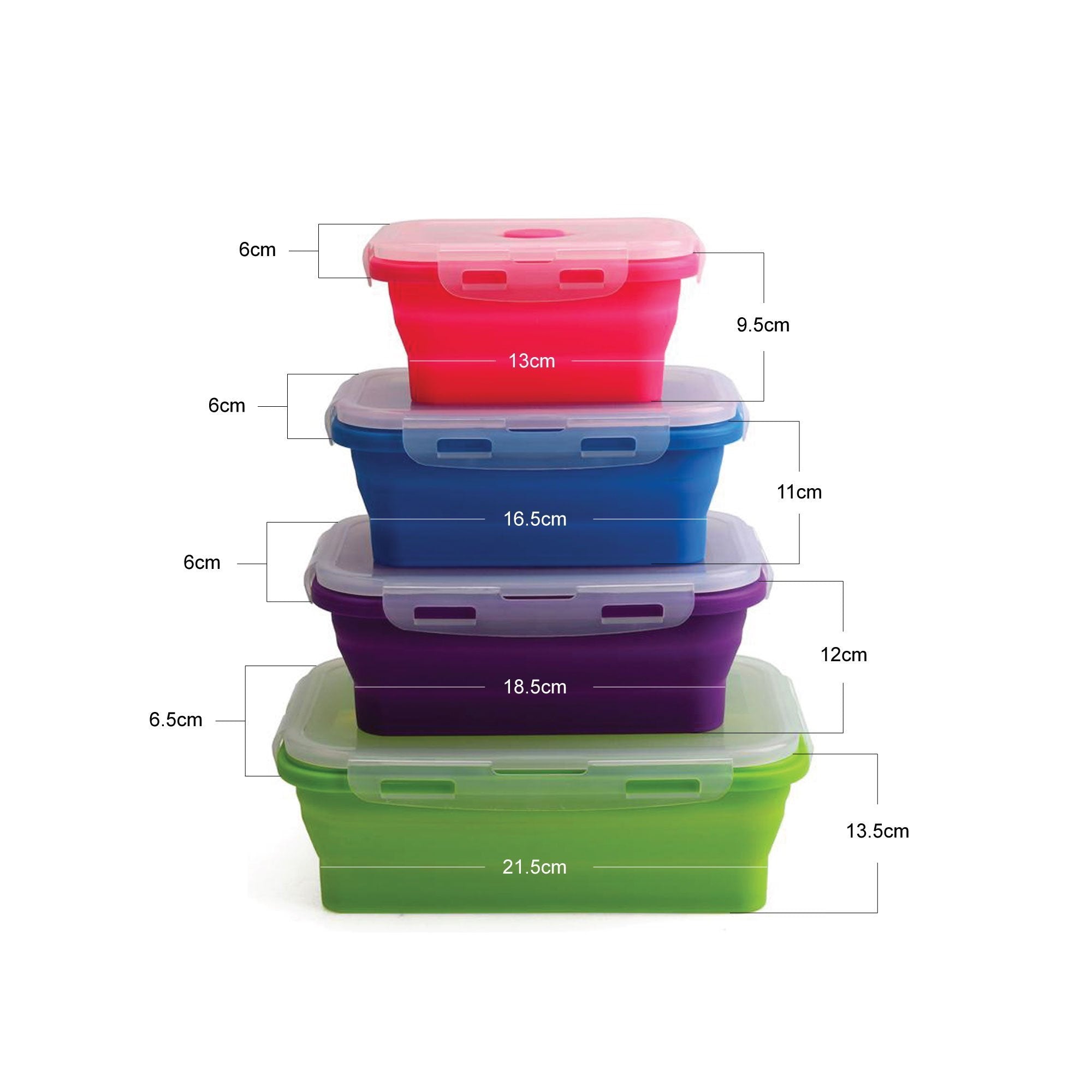 Silicone Food Storage Containers - Set of 4