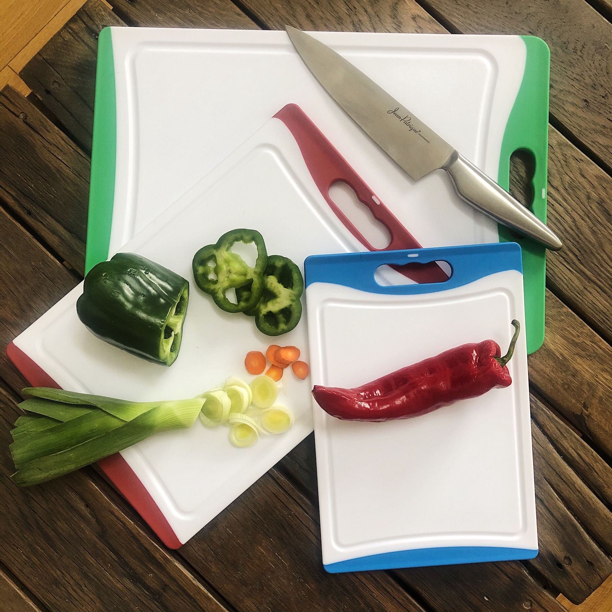 Flexible Plastic Chopping Board Set - Colour Coded – Jean Patrique  Professional Cookware