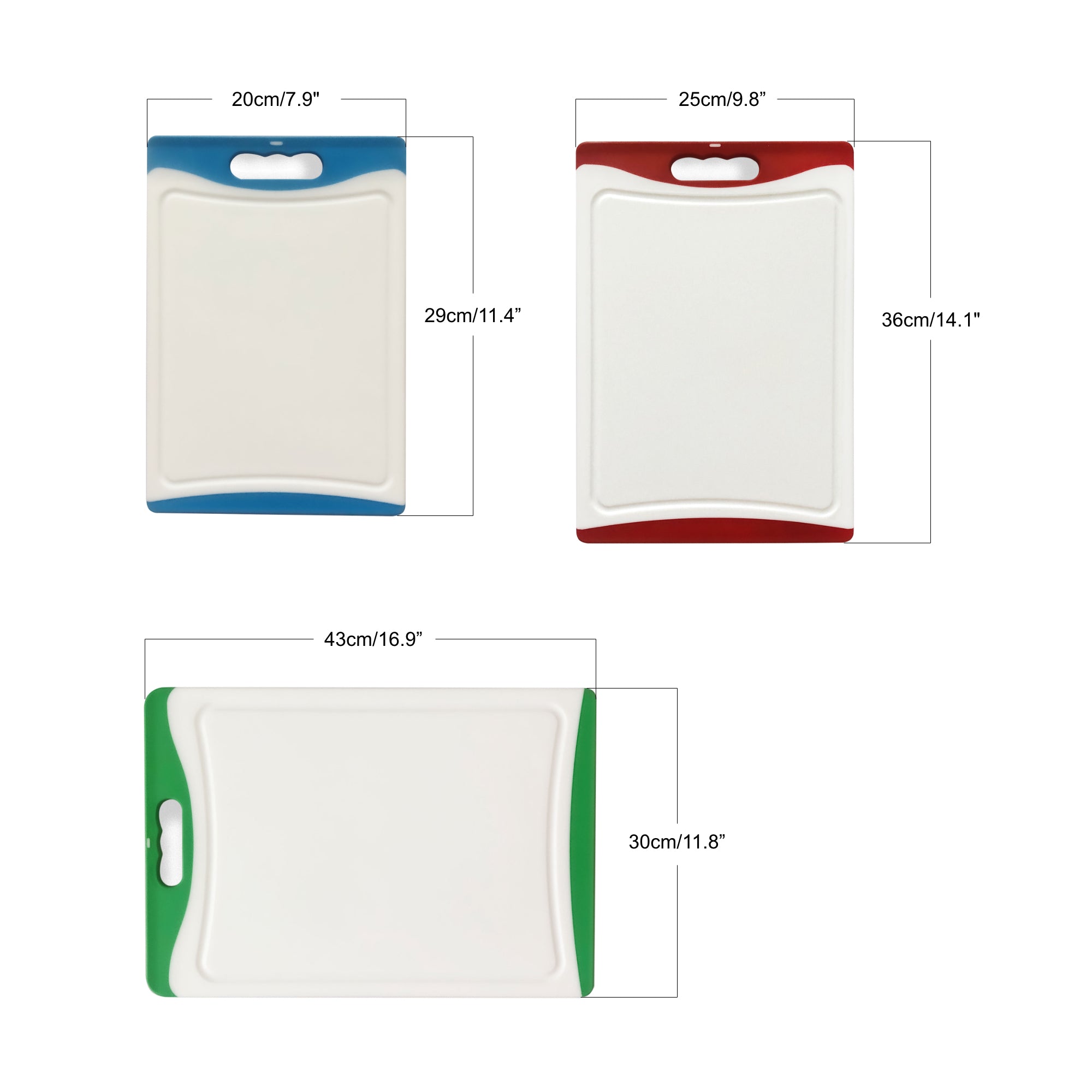 Small Plastic Chopping Board - Blue 11.4 Inch