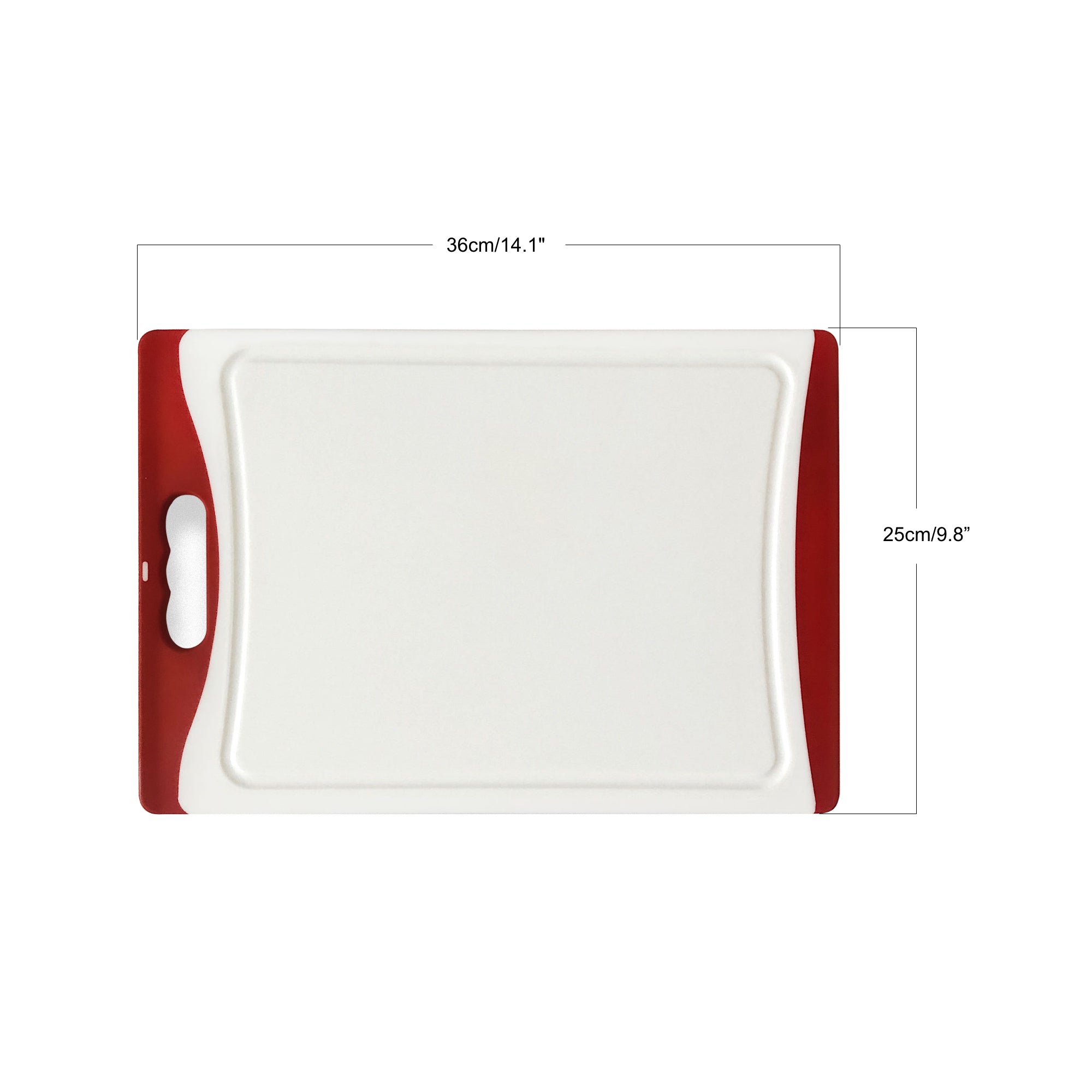 Medium Plastic Chopping Board - Red 14.1 Inch