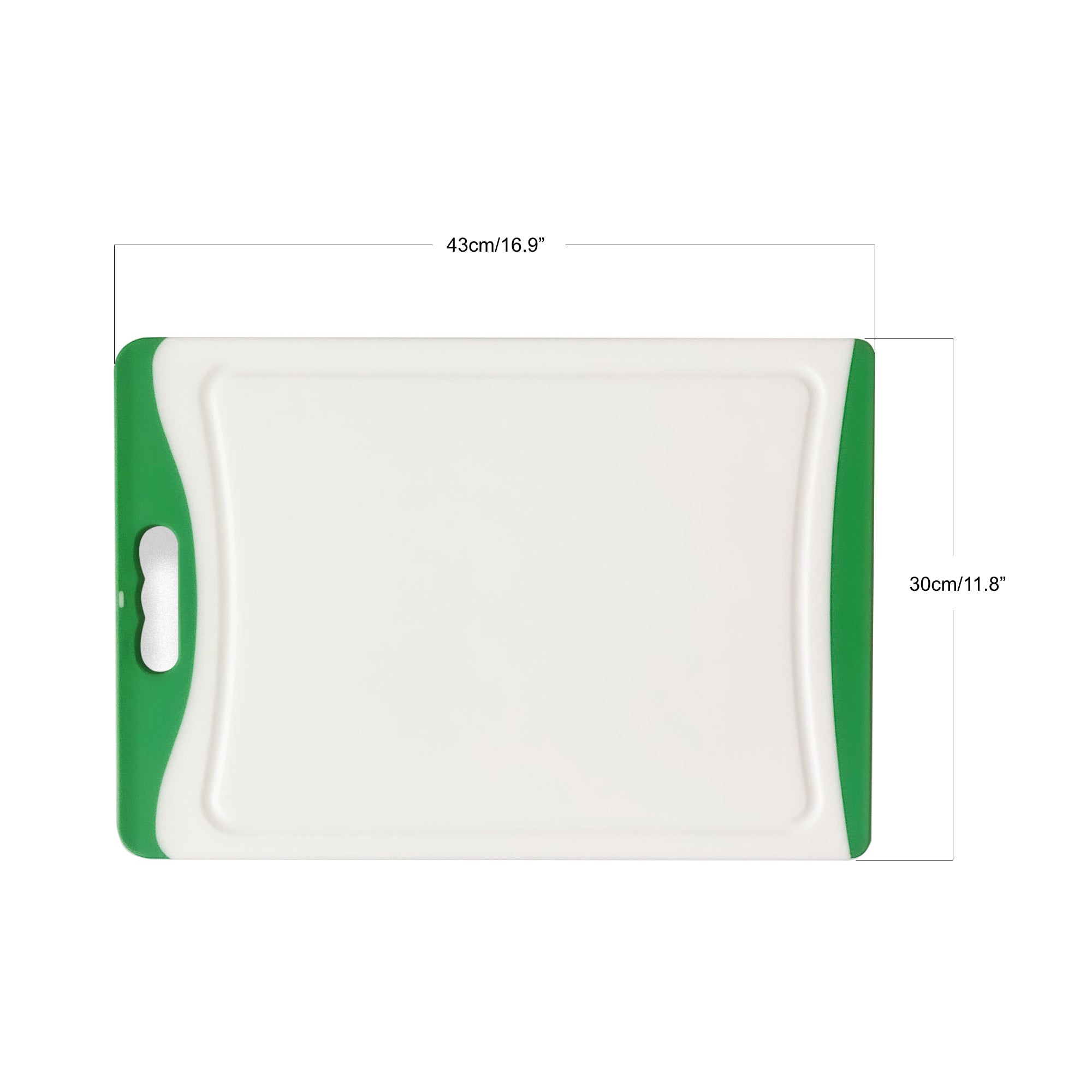 Large Plastic Chopping Board - Green 16.9 Inch