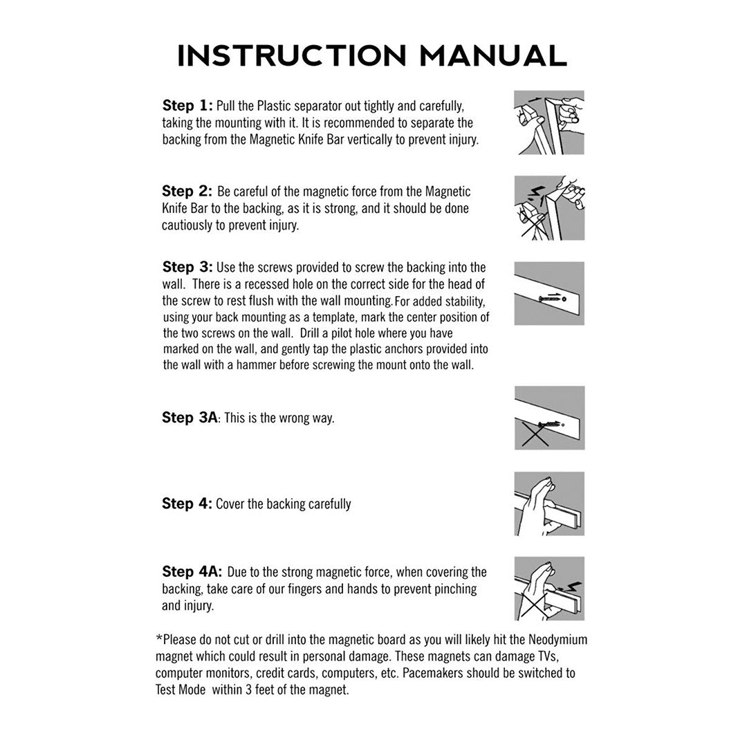 Stainless Steel Magnetic Knife Rack, 40cm/16inch