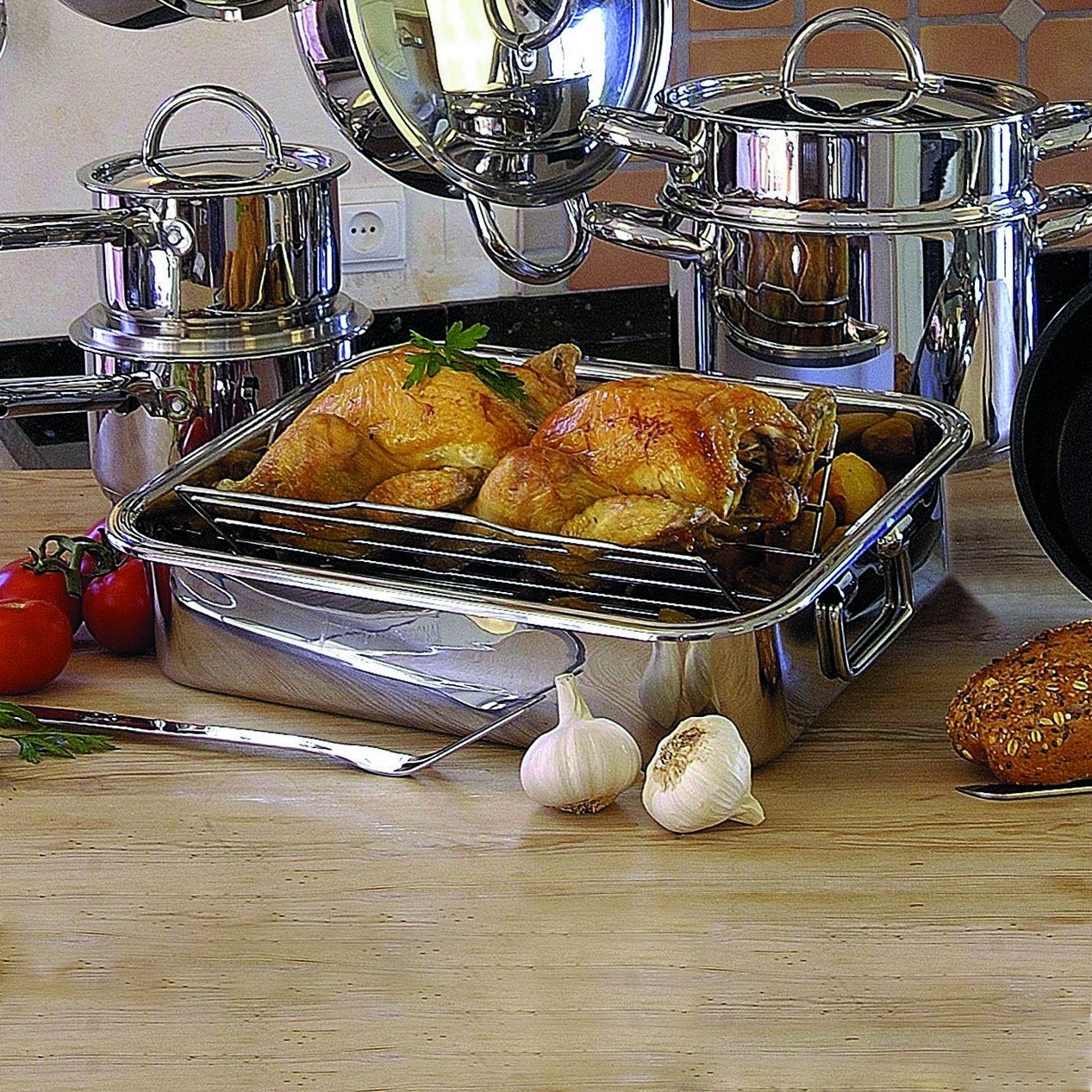 15 3/4 Inch Roasting Tray & Scissor Rack