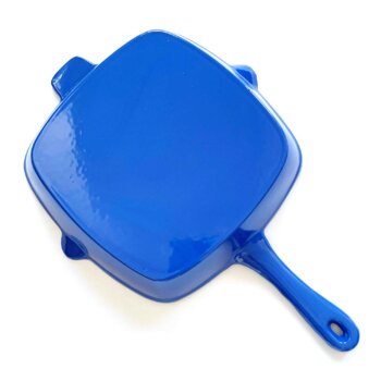 Lodge Enameled and Cast Iron 10 Square Grill Pan, Blue, ESCGP33 