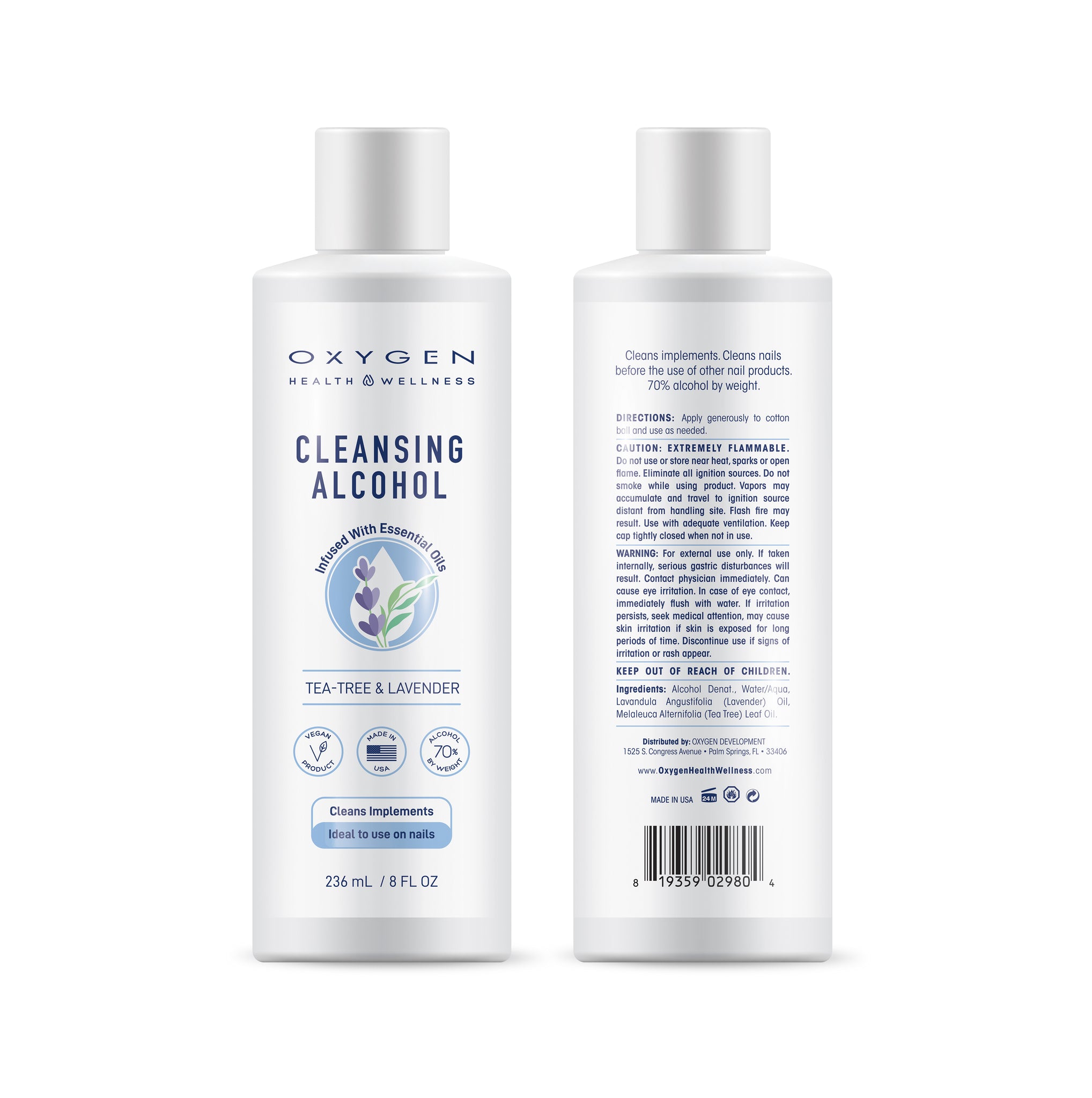 Cleansing Alcohol with Teatree & Lavender Essential Oils - Safe for Nails & Other surfaces